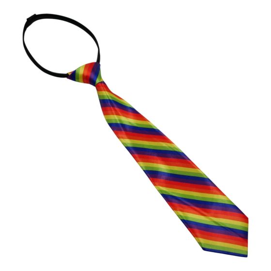 Elasticated band ties with rainbow striped design.
Measuring approx 35cm long.
Adjustable elastic.
Pack of 3.