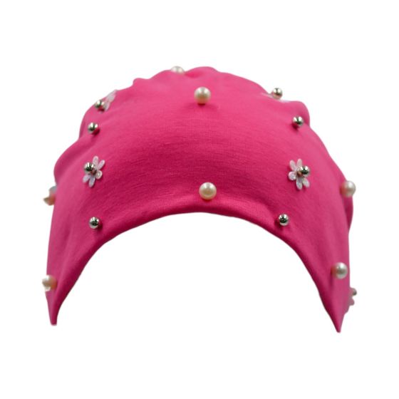 Ladies fashion flower turbans with imitation pearl beads.
In assorted colours of Royal Blue, Black, White, Grey, Fuchsia and Navy .
All one size.
Sold as Pack of 3 or 6 assorted.