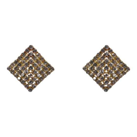 Gold colour plated pierced stud earrings with genuine Clear crystal stones.
With hypoallergenic backs.
