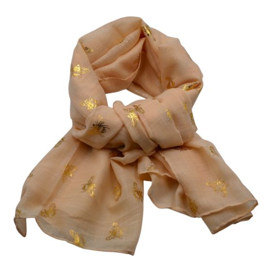 Foil Bee Print Maxi Scarf