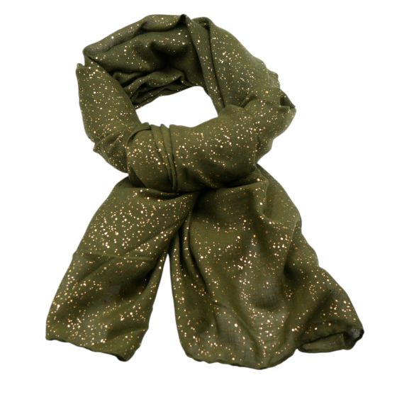 Cotton Feel Maxi Scarf With Sparkled Foil Print Design.
Measuring approx. 70cm x 180cm
Pack of 3 or 4 assorted.