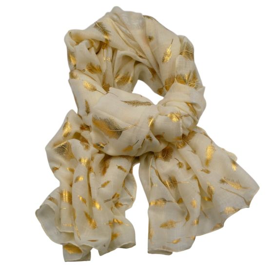 Cotton Feel Maxi Scarf With Foil Feather Print Design.
Measuring approx. 70cm x 180cm.
Pack of 3.