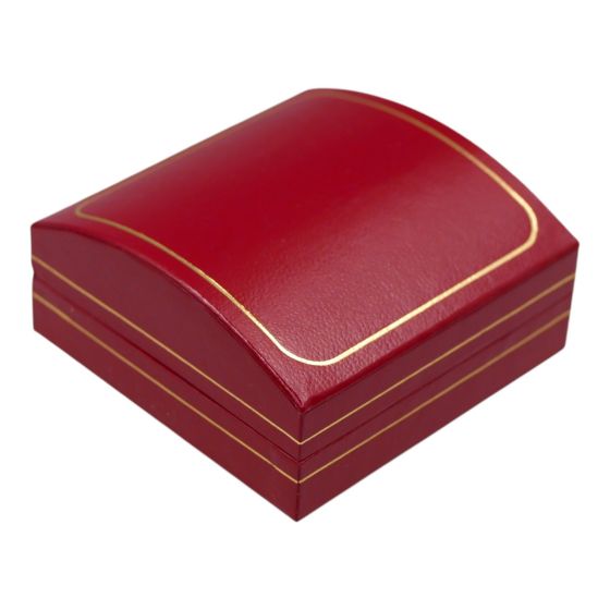 Classic Red leatherette card earring box, decorated with a Gold colour line, White velvet and White Satin interior.
Box measures approx. 7cm x 7cm x 3.5m.
****Earrings not included****