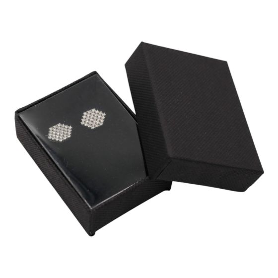 Black Card Earrings Box with Acetate