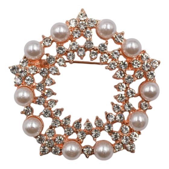 Diamante and Pearl Star Brooch