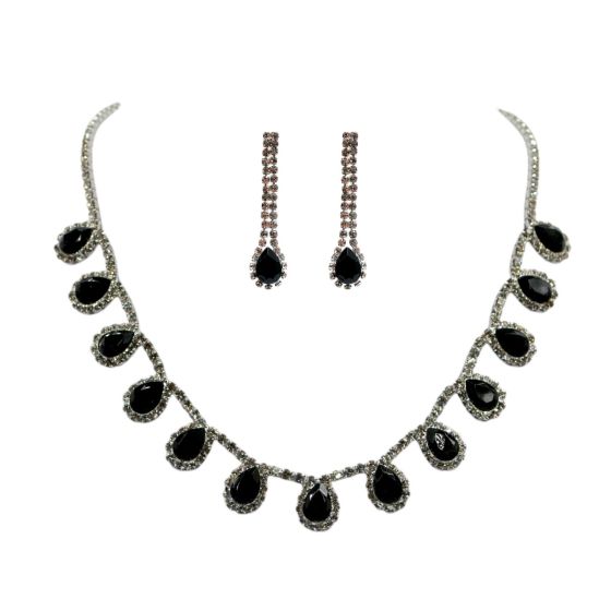 Venetti Diamante Necklace & Pierced Drop Earring Set