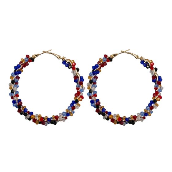 Multicoloured Twisted Pierced Hooop Earrings