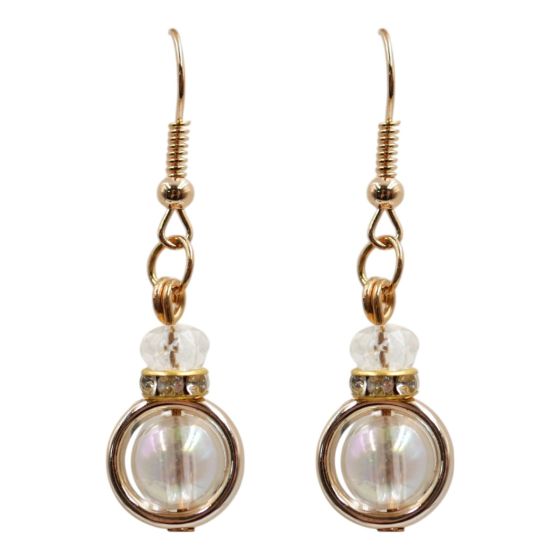 Diamante Pierced Ball Drop Earrings