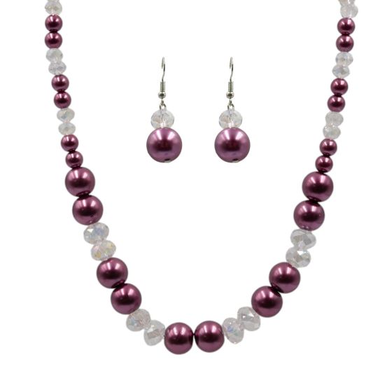 Venetti Glass Pearl & Bead Necklace and Drop Earrings Set