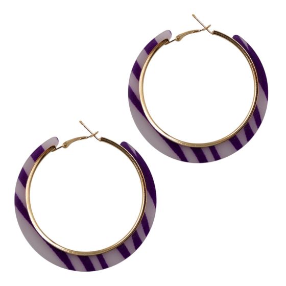 Zebra Pattern Pierced Hopp Earrings