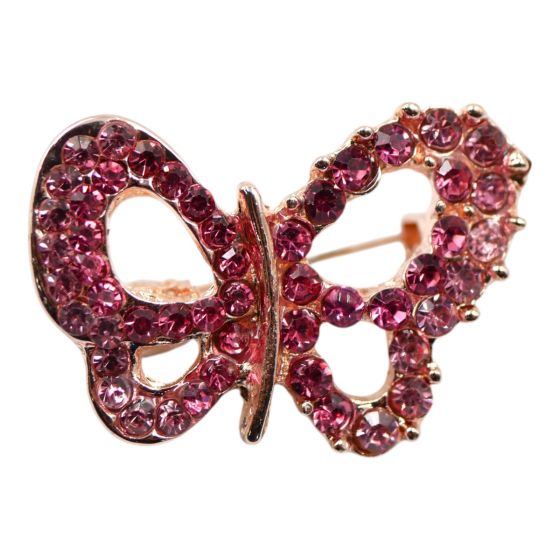 Diamante Butterfly Brooch