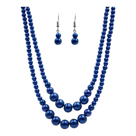 Venetti Glass Pearl Multistrand Necklace & Earring Set