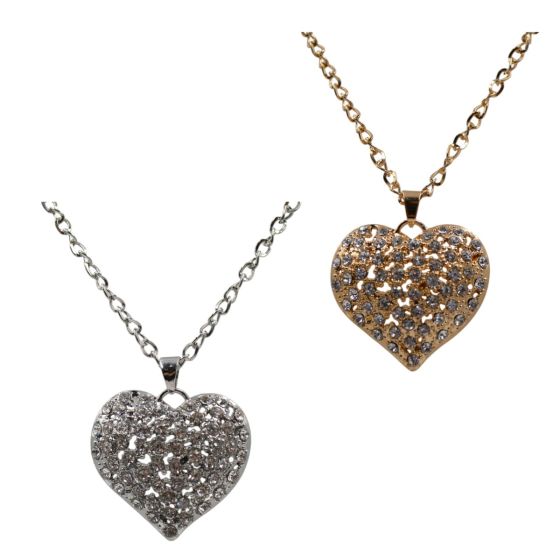 Diamante Love Heart Pendant