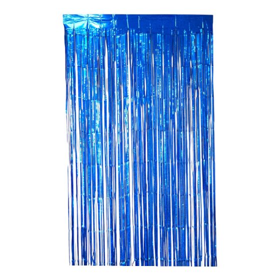 Holographic fringe door curtain.
