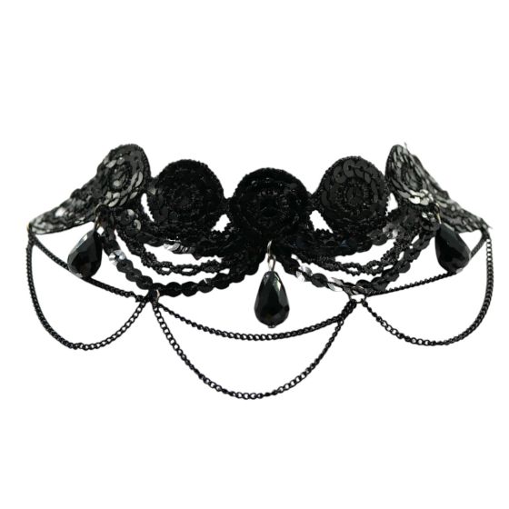 Vintage Black Wide Lace Choker