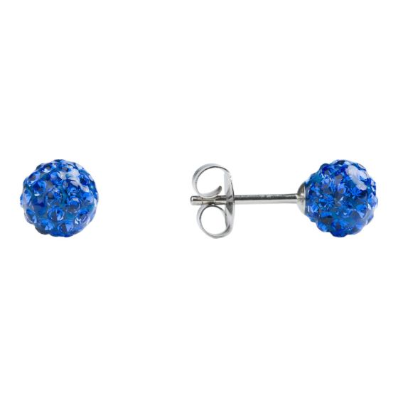 Studex stainless steel, sensitive fireball stud earrings with Sapphire crystal stones.
Sensitive range are hypo-allergenic and ideal for sensitive ears.
Measuring 6mm in diameter.
