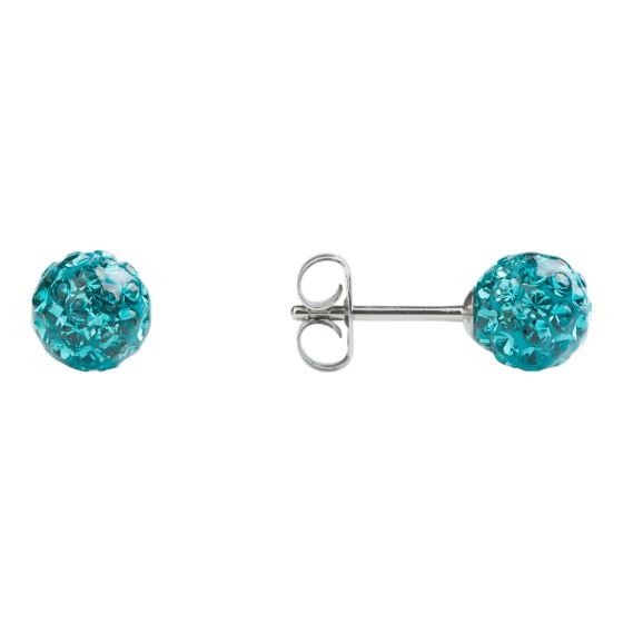 Studex stainless steel, sensitive fireball stud earrings with Blue Zircon crystal stones.
Sensitive range are hypo-allergenic and ideal for sensitive ears.
Measuring 6mm in diameter.
