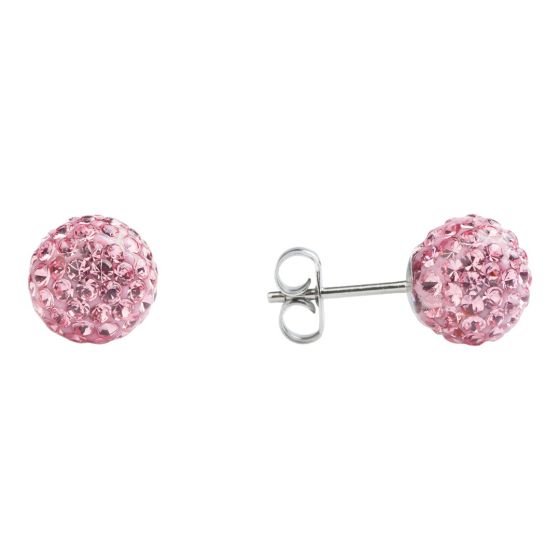 Studex stainless steel, sensitive fireball stud earrings with Light Rose crystal stones.
Sensitive range are hypo-allergenic and ideal for sensitive ears.
Measuring 8mm in diameter.
