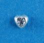 Silver Clear Crystal Heart Nose Stud