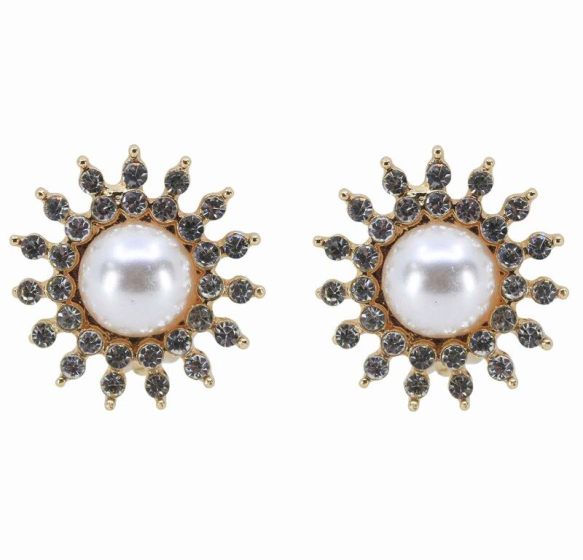 Diamante & Pearl Clip-on Earrings (£1.20 per pair)