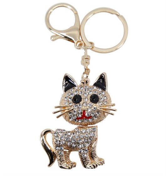 Buy Diamante Cat Keyring Bag Charm 1.60 Each Online in UK