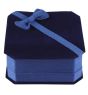 Navy Velvet & Ribbon Bow Bangle/Watch Box 