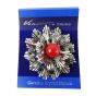 Venetti Diamante Christmas Wreath Brooch