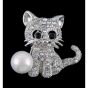 Venetti Diamante & Pearl Cat Brooch (£1.30 Each)