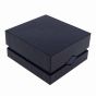 Navy Plaquette Leatherette Earring Box