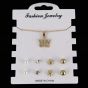 Diamante & Pearl Crown Pendant & Earrings Set (75p Each)