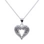 Silver Clear CZ Heart Angel Wings Pendant (£6.90 Each)