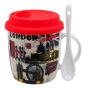 London Print Travel Cup & Spoon Set