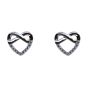Silver Clear CZ Infinity Heart Stud Earrings (£4.40 Each)