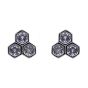 Silver Clear CZ Honeycomb Stud Earrings (£3.80 Each)