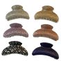 Pearlized  With Glitter Effect  Acrylic Hair Clamp Pack Of 6 (£1.00 Each)