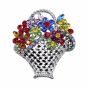 Diamante Flower Basket Brooch (£1.65 Each)