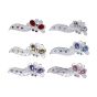 Silver Coloured Plated  French Clip With Imitation Faceted Glass  And coloured Stones (£0.45 Each )