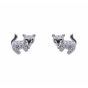 Silver Clear CZ Fox Stud Earrings (£2.95 per pair)