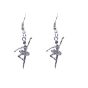 Girls Silver Colour Plated Ballerina Drop Earring (£0.55 Per Pair)