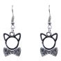 Venetti Diamante Cat & Bow Drop Earrings (£0.45p per pair)