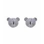 Silver Clear CZ Teddy Stud Earring (£4.40 per pair)