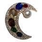 Ladies Diamante Moon Brooch -(£1.40 Each )