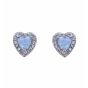 Silver Clear CZ & Blue Opal Heart Stud Earrings (£4.40 per pair)