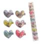 Girls Glitter Filled Heart With Unicorn Motif On Fabric Covered Concord Clip -(£0.30 Each )