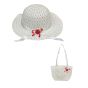 Assorted Girls Raffia Summer Hat & Bag Set (£1.60 per set)