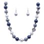 Glass Pearl & Glass Bead Necklace & Pierced Drop Earring Set (£1.95 per set)