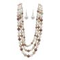 Glass pearl & Glass Bead Choker & Pierced Drop Earring Set