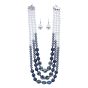 Glass Pearl & Glass Bead Necklace & Pierced Drop Earring Set