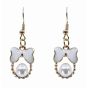 Pierced Diamante, Enamel & Pearl Drop Earrings (40p per pair)