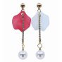 Pierced Diamante & Pearl Drop Earrings (30p per pair)